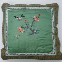 Chinese kussen met groene zijde